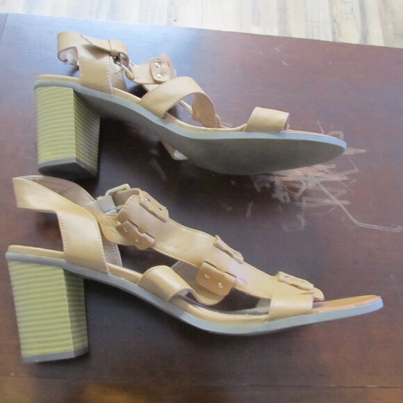 Worn American Eagle Caged Block Heel Sandals Size 13 - Picture 7 of 8